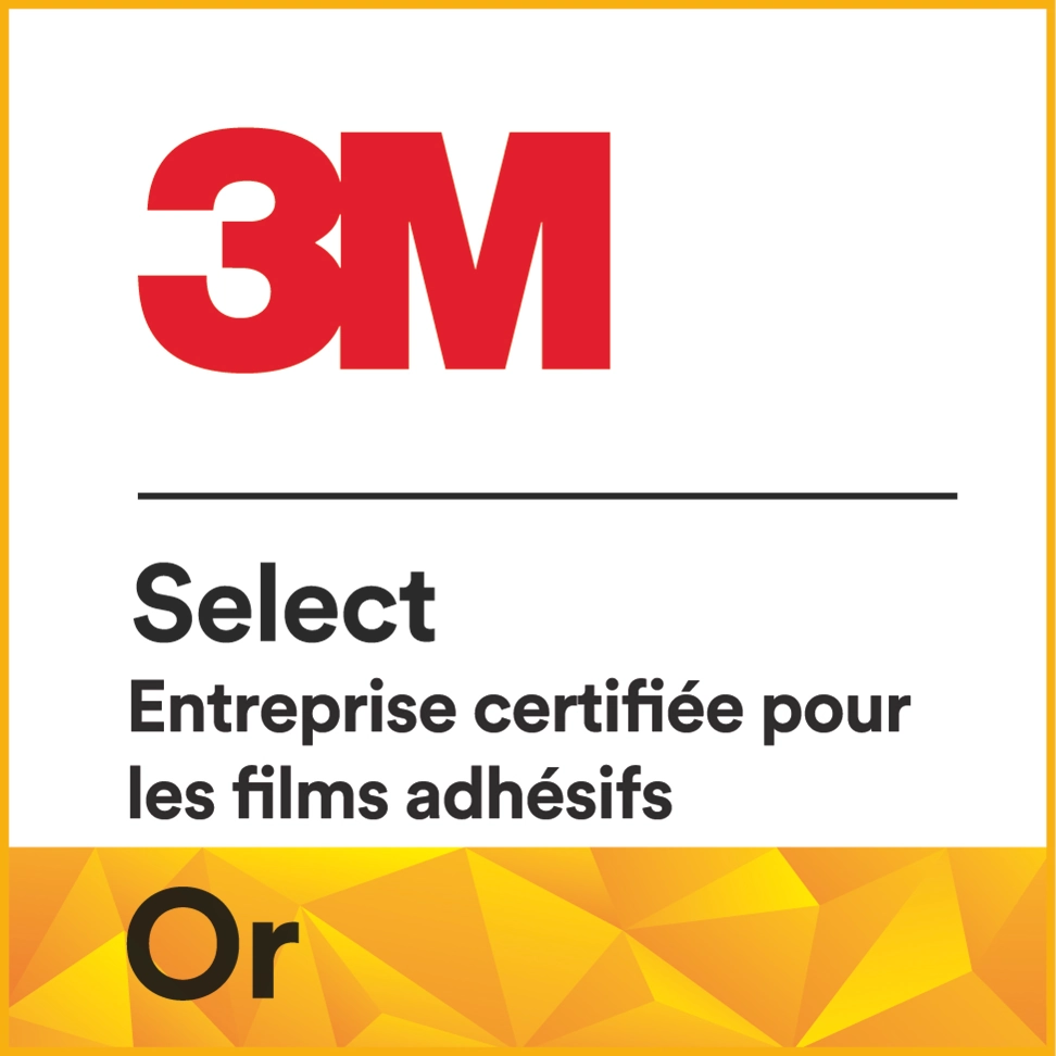 Logo 3M Select, entreprise certifiée pour les films adhésifs, niveau Or